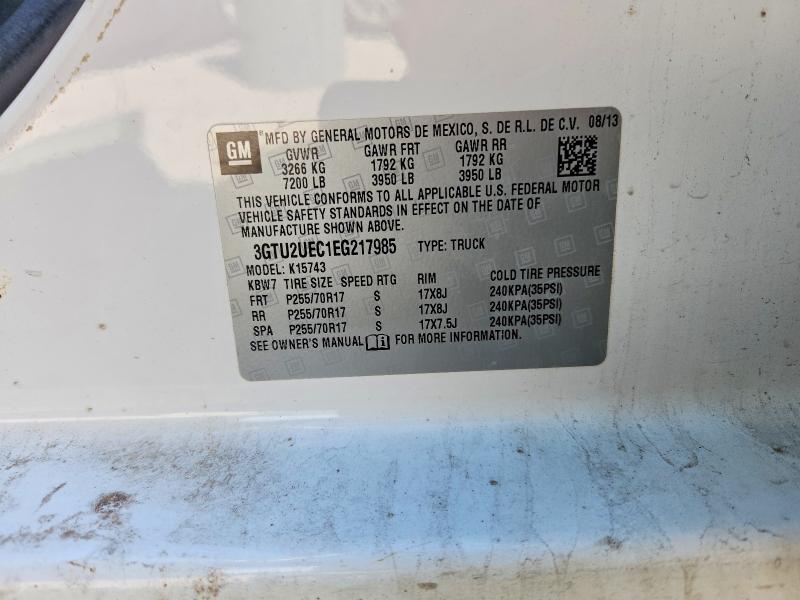 Aukcja sprzedaży 2014 Gmc Sierra, vin: 3GTU2UEC1EG217985, numer aukcji: 50946066