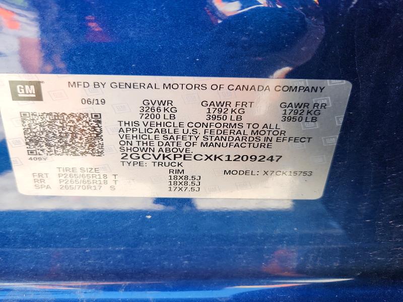 Aukcja sprzedaży 2019 Chevrolet Silverado Ld, vin: 2GCVKPECXK1209247, numer aukcji: 52016416