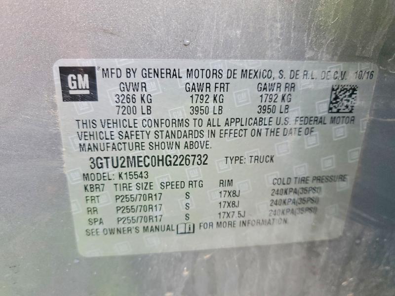 Aukcja sprzedaży 2017 Gmc Sierra, vin: 3GTU2MEC0HG226732, numer aukcji: 48126096