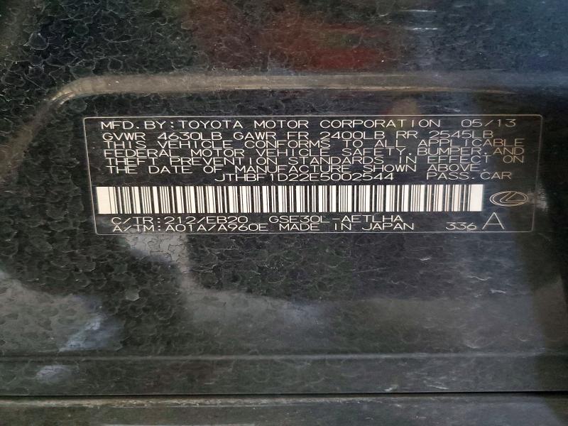 Aukcja sprzedaży 2014 Lexus Is, vin: JTHBF1D22E5002544, numer aukcji: 50486916