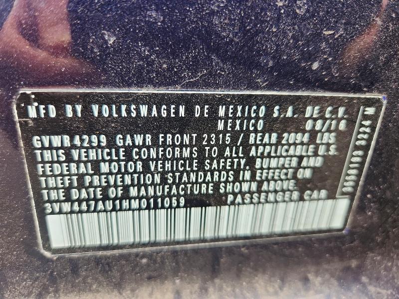 2017 Volkswagen Gti მანქანა იყიდება აუქციონზე, vin: 3VW447AU1HM011059, აუქციონის ნომერი: 48648906
