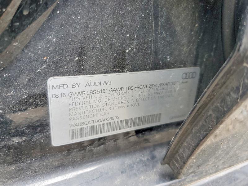 2016 Audi S4 მანქანა იყიდება აუქციონზე, vin: WAUBGAFL0GA006992, აუქციონის ნომერი: 49963086