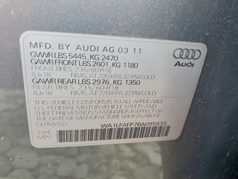 Aukcja sprzedaży 2011 Audi Q5, vin: WA1LFAFP7BA095833, numer aukcji: 51529146