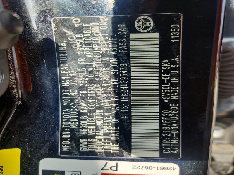 Продажа на аукционе авто 2017 Toyota Camry, vin: 4T1BF1FK2HU395479, номер лота: 51707226