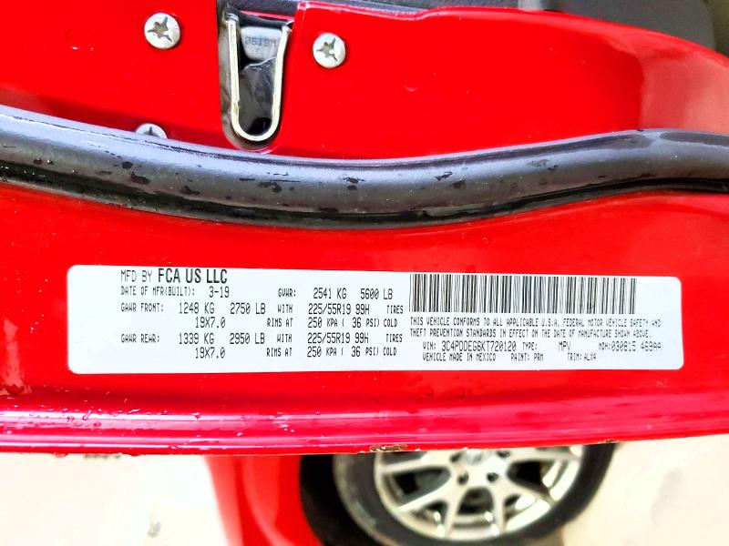 2019 Dodge Journey მანქანა იყიდება აუქციონზე, vin: 3C4PDDEG6KT720120, აუქციონის ნომერი: 48306406
