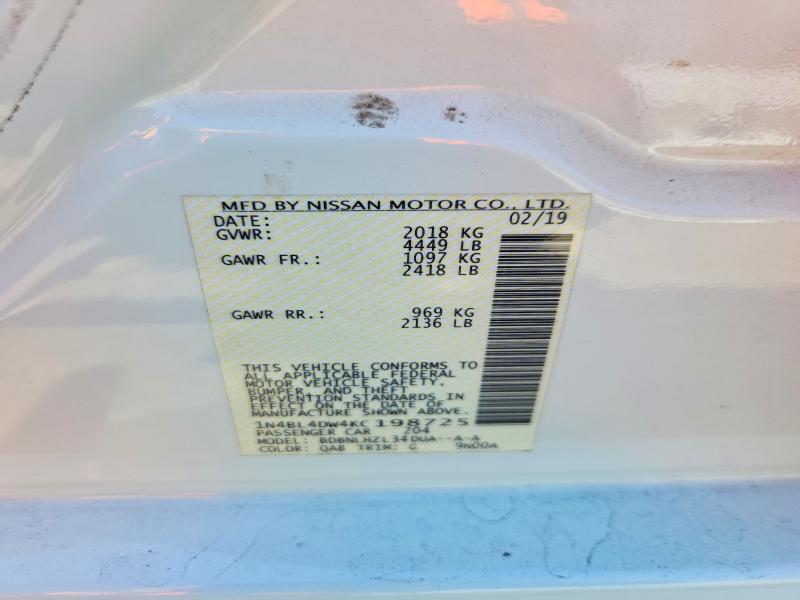 Продаж на аукціоні авто 2019 Nissan Altima, vin: 1N4BL4DW4KC198725, номер лоту: 49228306