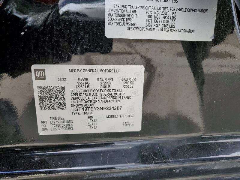 Продажа на аукционе авто 2022 Gmc Sierra, vin: 1GT49TEY3NF234287, номер лота: 51207246