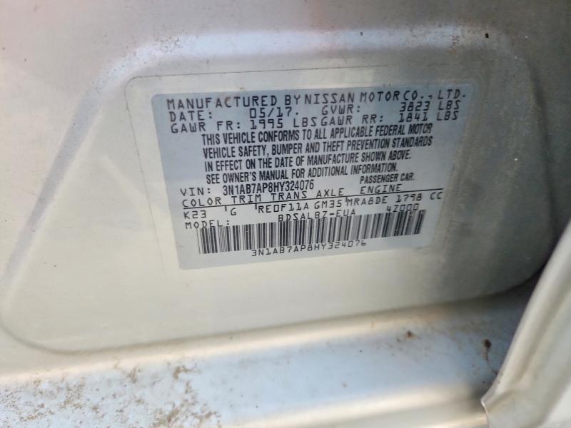 Продажа на аукционе авто 2017 Nissan Sentra, vin: 3N1AB7AP8HY324076, номер лота: 50476916
