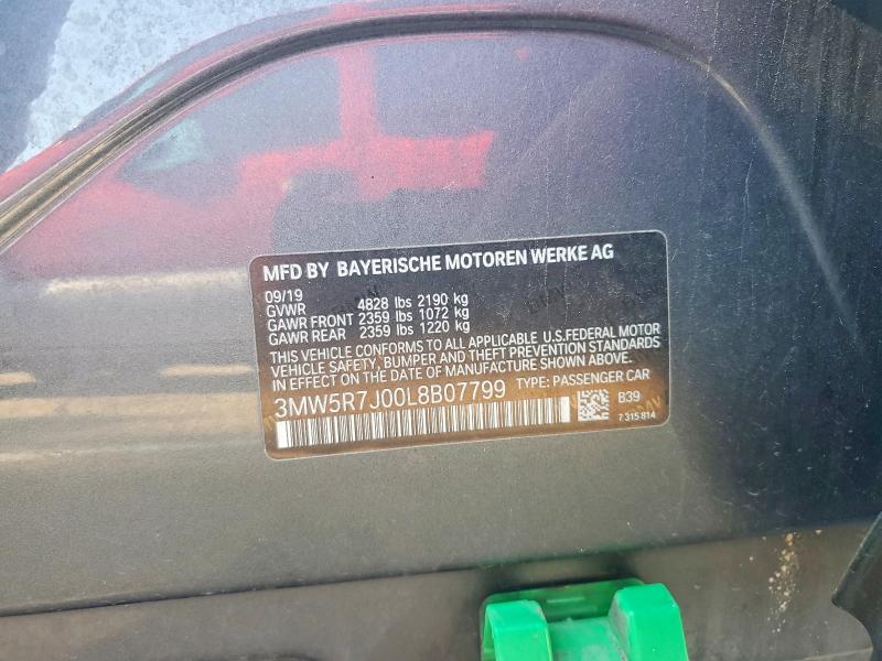 Продажа на аукционе авто 2020 Bmw 330xi, vin: 3MW5R7J00L8B07799, номер лота: 50298586