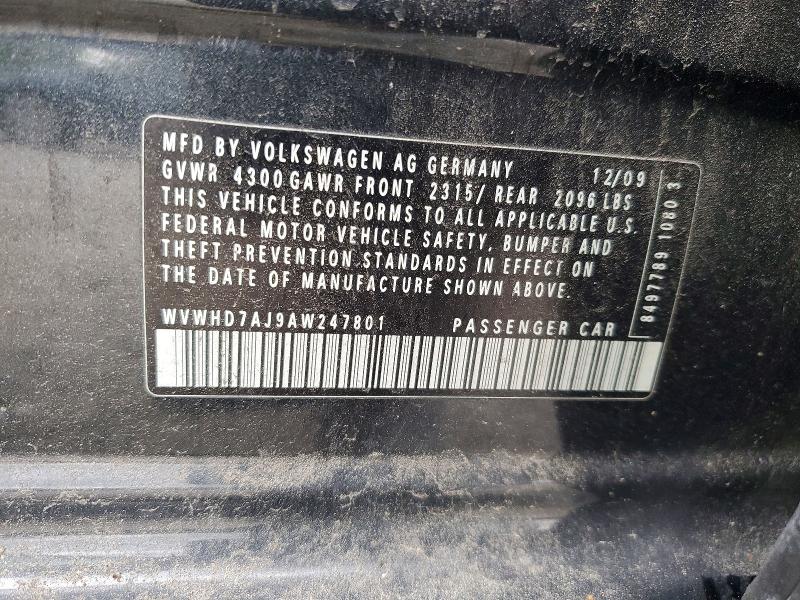 Продажа на аукционе авто 2010 Volkswagen Gti, vin: WVWHD7AJ9AW247801, номер лота: 50600246
