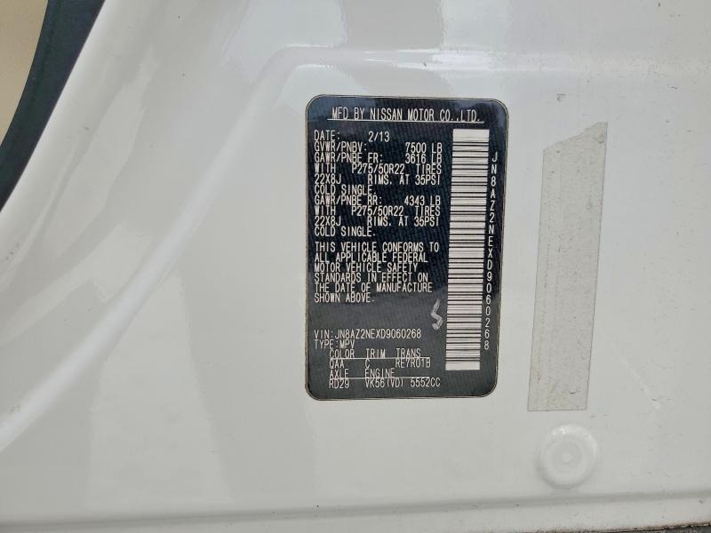 50125176 :رقم المزاد ، JN8AZ2NEXD9060268 vin ، 2013 Infiniti Qx56 مزاد بيع