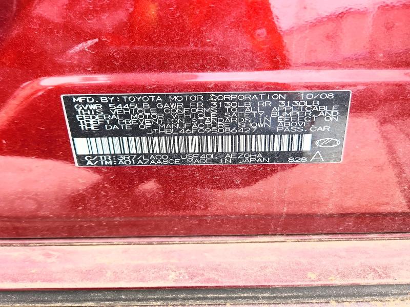 Продажа на аукционе авто 2009 Lexus Ls, vin: JTHBL46F095086427, номер лота: 51310496