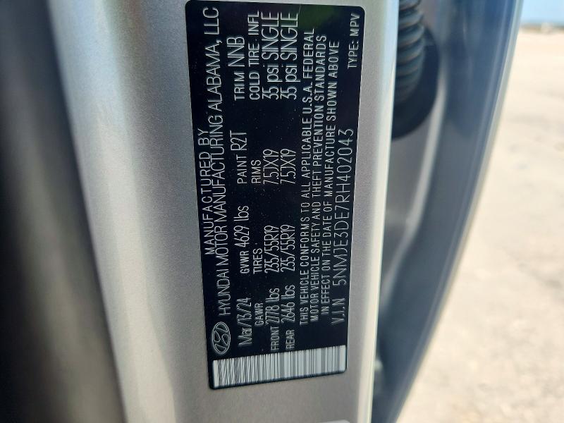50149916 :رقم المزاد ، 5NMJE3DE7RH402043 vin ، 2024 Hyundai Tucson مزاد بيع