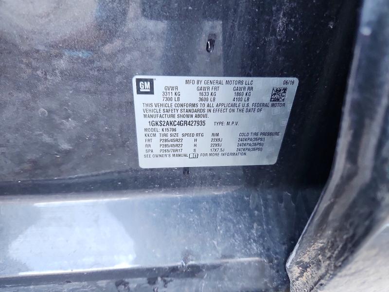 Aukcja sprzedaży 2016 Gmc Yukon, vin: 1GKS2AKC4GR427935, numer aukcji: 49104676