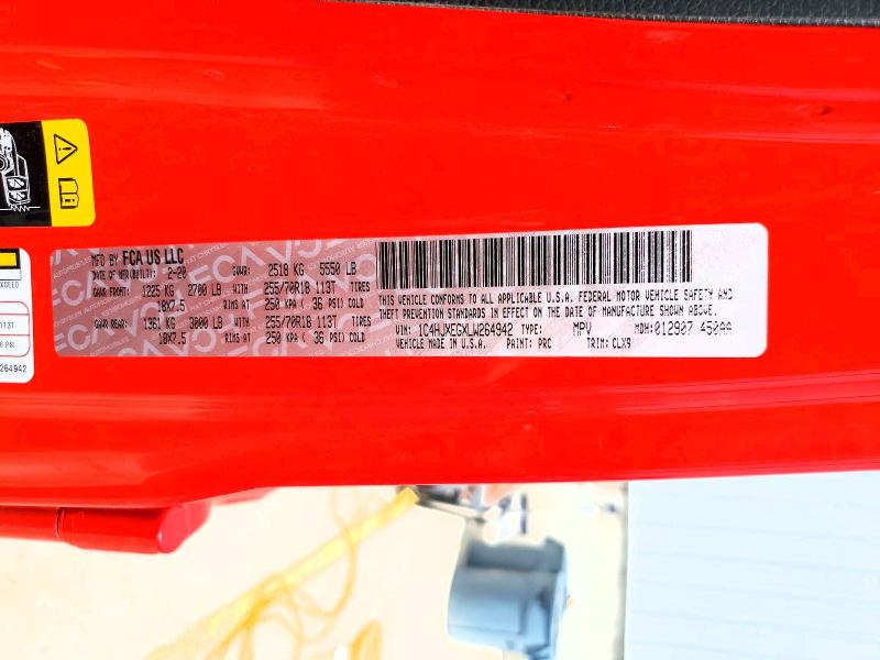 2020 Jeep Wrangler Unlimited მანქანა იყიდება აუქციონზე, vin: 1C4HJXEGXLW264942, აუქციონის ნომერი: 50923036