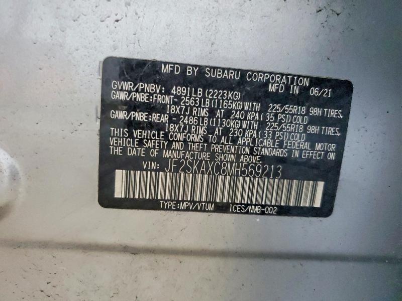 Продажа на аукционе авто 2021 Subaru Forester, vin: JF2SKAXC8MH569213, номер лота: 49714426