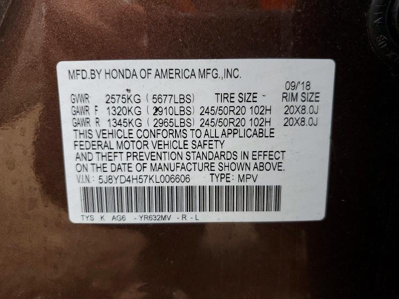 Продаж на аукціоні авто 2019 Acura Mdx, vin: 5J8YD4H57KL006606, номер лоту: 51338926