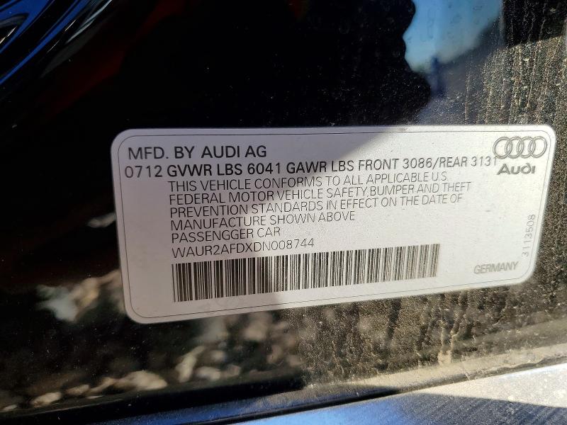 Продажа на аукционе авто 2013 Audi A8, vin: WAUR2AFDXDN008744, номер лота: 48980016