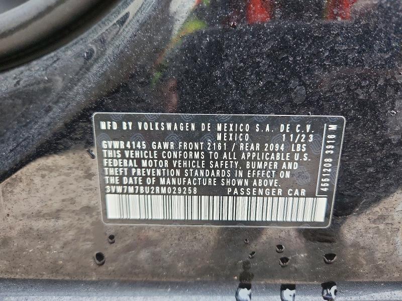 Aukcja sprzedaży 2024 Volkswagen Jetta, vin: 3VW7M7BU2RM029258, numer aukcji: 51928356
