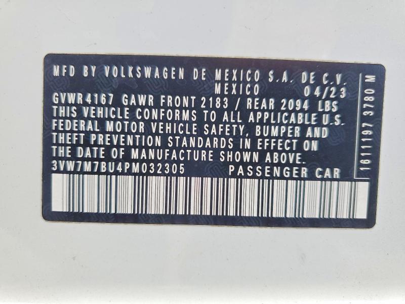 48017886 :رقم المزاد ، 3VW7M7BU4PM032305 vin ، 2023 Volkswagen Jetta مزاد بيع