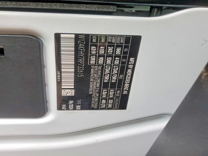 2024 Mercedes Benz Sprinter მანქანა იყიდება აუქციონზე, vin: W1Z4KFHY7RP732615, აუქციონის ნომერი: 49178936