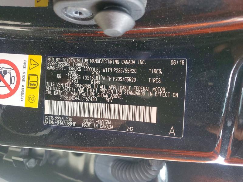 Aukcja sprzedaży 2018 Lexus Rx 350, vin: 2T2BZMCA4JC157480, numer aukcji: 51279526