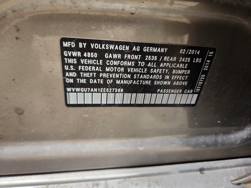 Продажа на аукционе авто 2014 Volkswagen Cc, vin: WVWGU7AN1EE527366, номер лота: 51039156