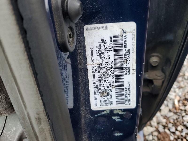 48522716 :رقم المزاد ، 2T1BR32E83C081350 vin ، 2003 Toyota Corolla مزاد بيع