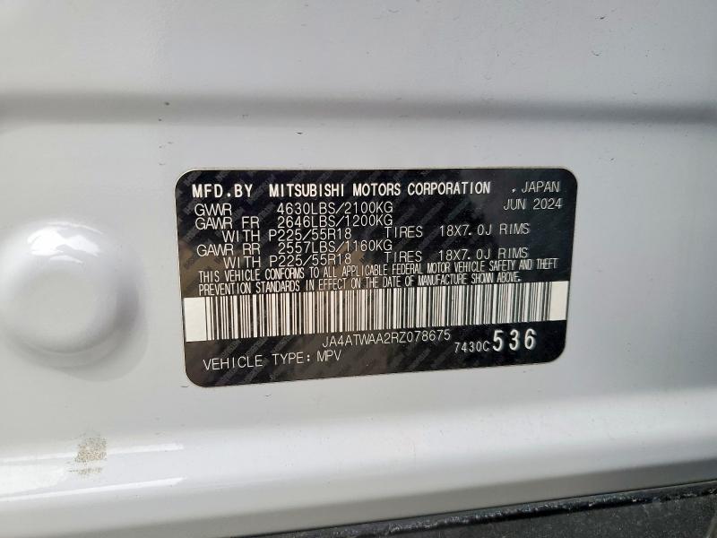 Продаж на аукціоні авто 2024 Mitsubishi Eclipse Cross, vin: JA4ATWAA2RZ078675, номер лоту: 48829026