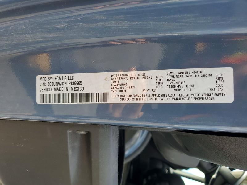 Продаж на аукціоні авто 2020 Ram Promaster 3500, vin: 3C6URVJG2LE136665, номер лоту: 49409856