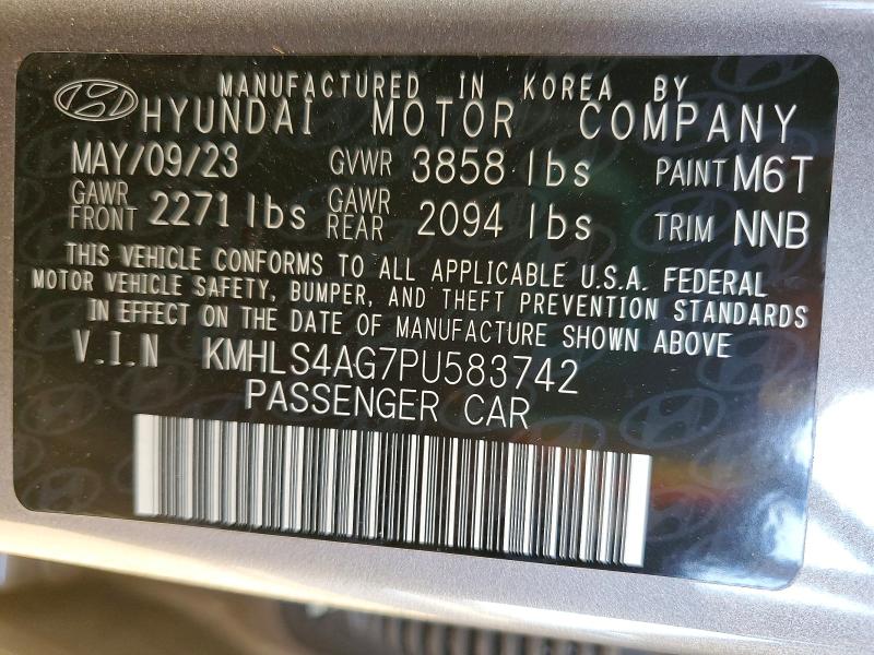 Продаж на аукціоні авто 2023 Hyundai Elantra, vin: KMHLS4AG7PU583742, номер лоту: 49194146