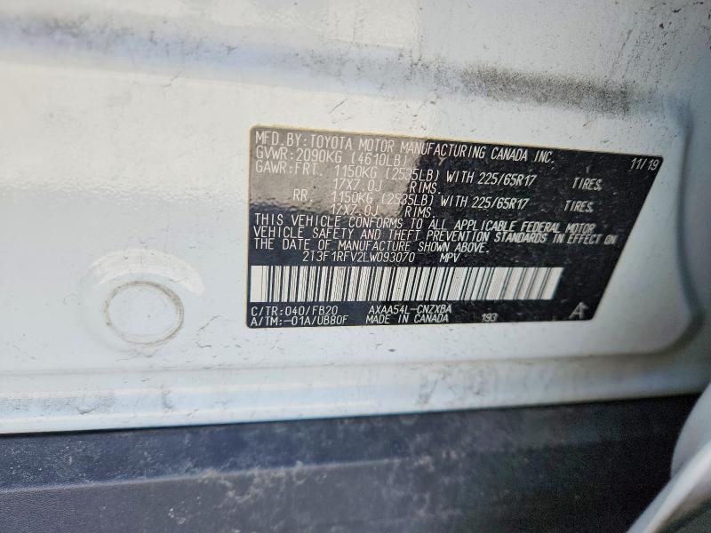 Aukcja sprzedaży 2020 Toyota Rav4, vin: 2T3F1RFV2LW093070, numer aukcji: 51293126