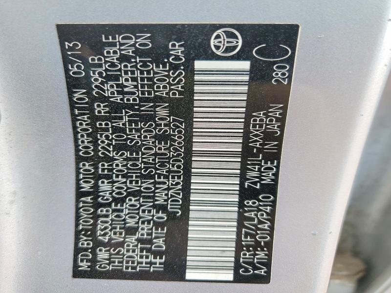 2013 Toyota Prius V მანქანა იყიდება აუქციონზე, vin: JTDZN3EU5D3266527, აუქციონის ნომერი: 50428506