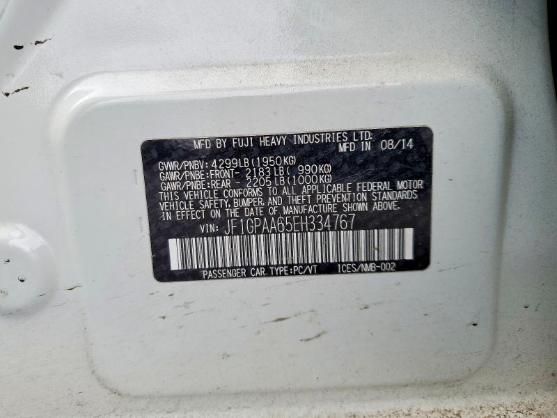 Aukcja sprzedaży 2014 Subaru Impreza, vin: JF1GPAA65EH334767, numer aukcji: 47719806