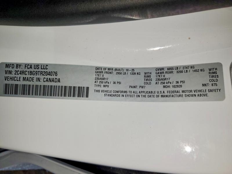 50386636 :رقم المزاد ، 2C4RC1BG9TR204076 vin ، 2026 Chrysler Pacifica مزاد بيع