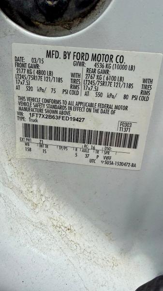 Aukcja sprzedaży 2015 Ford F250, vin: 1FT7X2B63FED19427, numer aukcji: 49976816