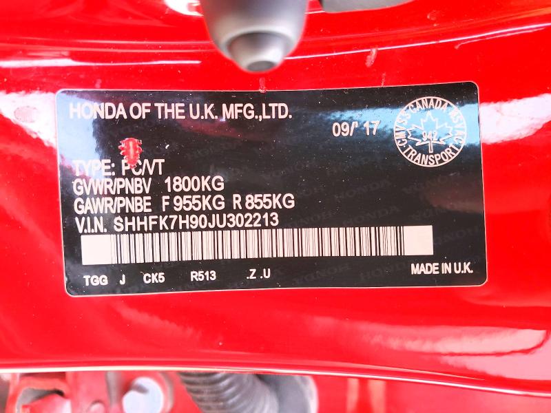 Продажа на аукционе авто 2018 Honda Civic, vin: SHHFK7H90JU302213, номер лота: 47860626
