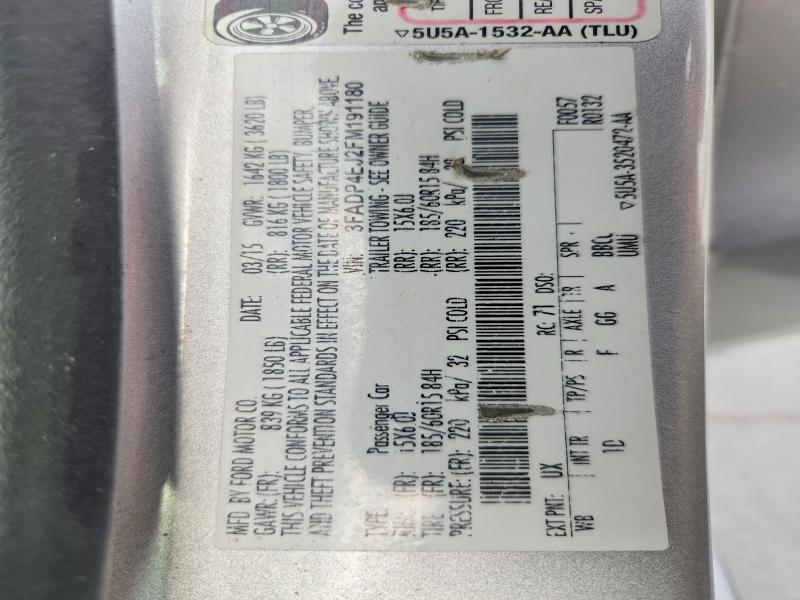 Aukcja sprzedaży 2015 Ford Fiesta, vin: 3FADP4EJ2FM191180, numer aukcji: 49451816