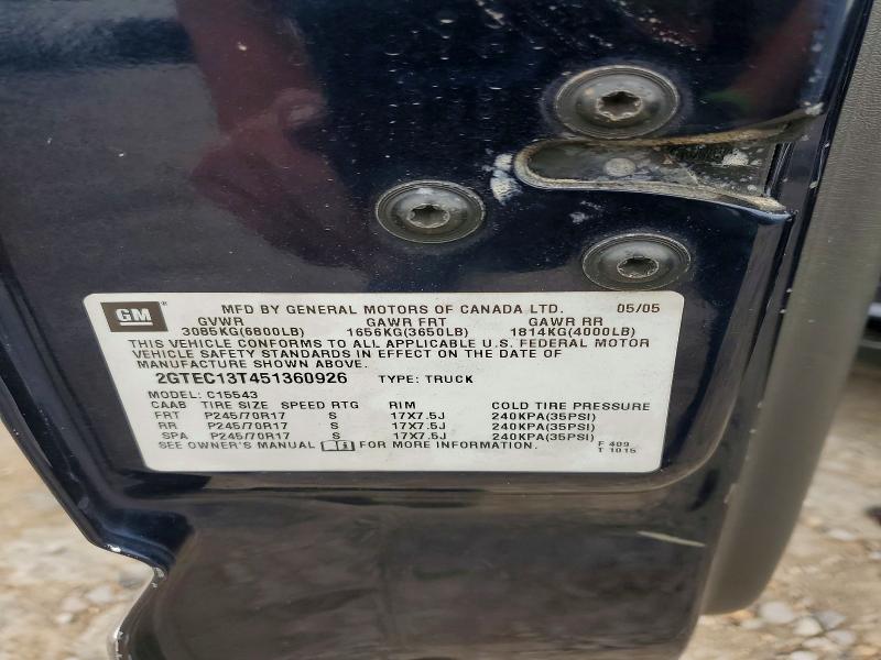 Продажа на аукционе авто 2005 Gmc New Sierra, vin: 2GTEC13T451360926, номер лота: 51962736