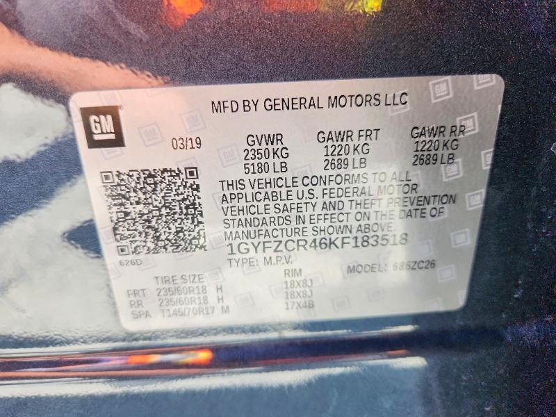 51762426 :رقم المزاد ، 1GYFZCR46KF183518 vin ، 2019 Cadillac Xt4 مزاد بيع