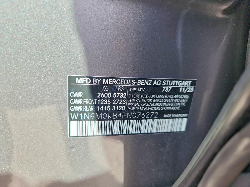 Продаж на аукціоні авто 2023 Mercedes-benz Eqb, vin: W1N9M0KB4PN076272, номер лоту: 48171336