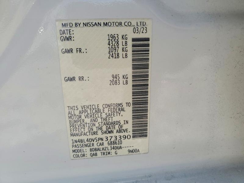 Aukcja sprzedaży 2023 Nissan Altima, vin: 1N4BL4DV5PN373390, numer aukcji: 50310626