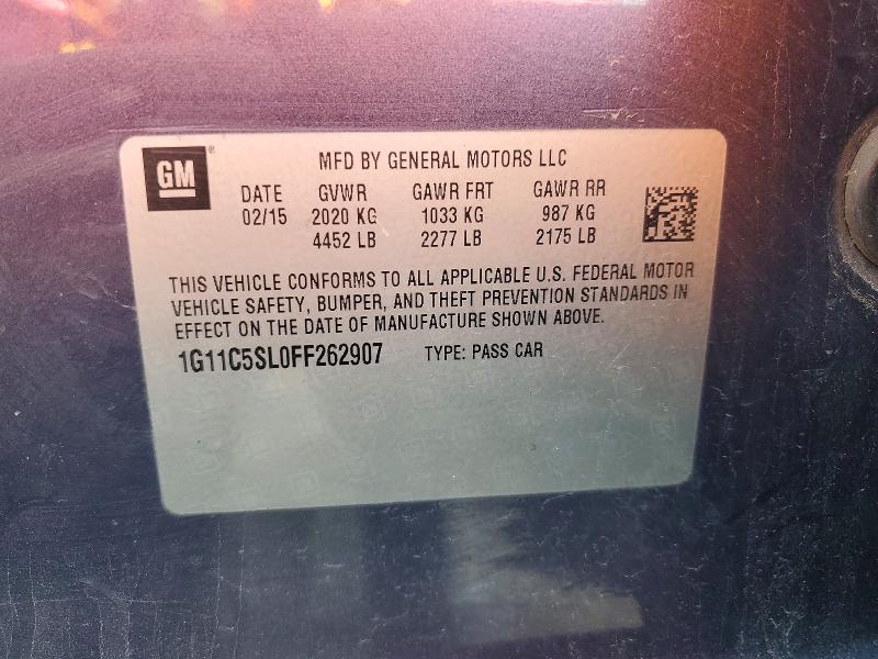 Aukcja sprzedaży 2015 Chevrolet Malibu, vin: 1G11C5SL0FF262907, numer aukcji: 51785386