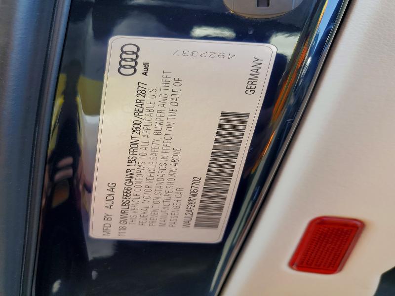 Aukcja sprzedaży 2019 Audi A6, vin: WAUL2AF26KN057702, numer aukcji: 41738226