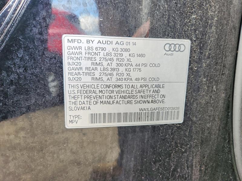 Продажа на аукционе авто 2014 Audi Q7, vin: WA1LGAFE5ED013838, номер лота: 48236406