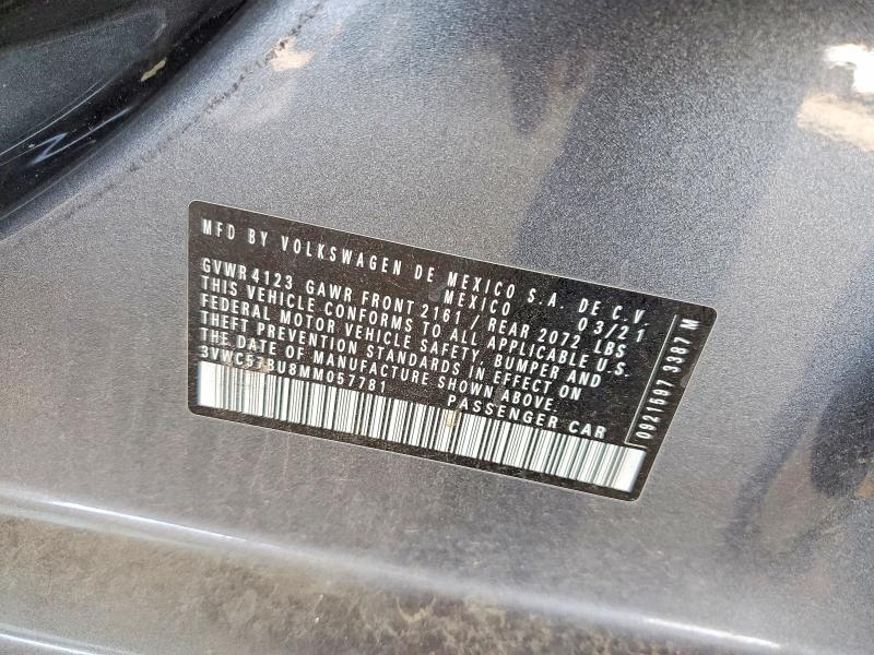 50158396 :رقم المزاد ، 3VWC57BU8MM057781 vin ، 2021 Volkswagen Jetta مزاد بيع