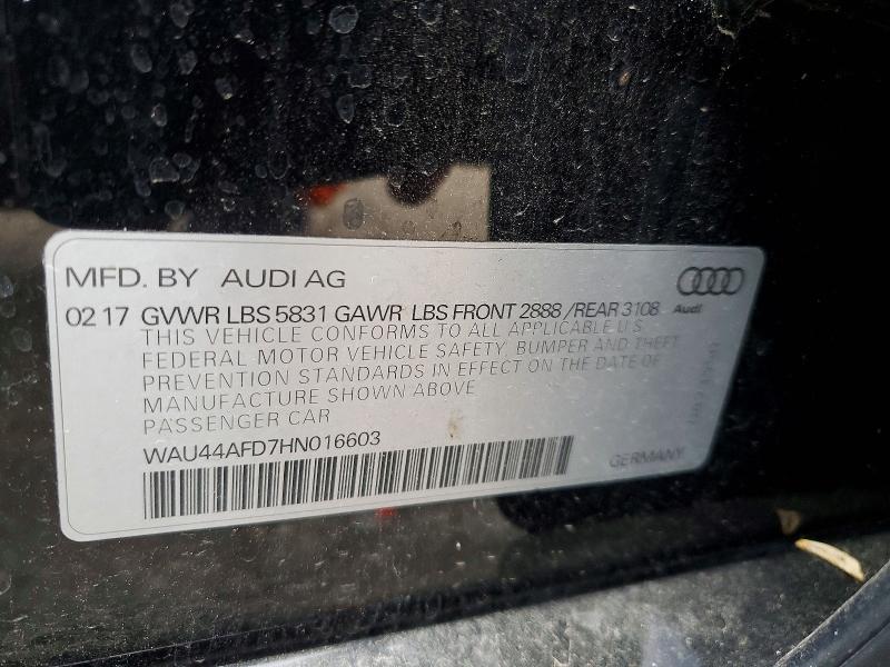 Продажа на аукционе авто 2017 Audi A8, vin: WAU44AFD7HN016603, номер лота: 50832256