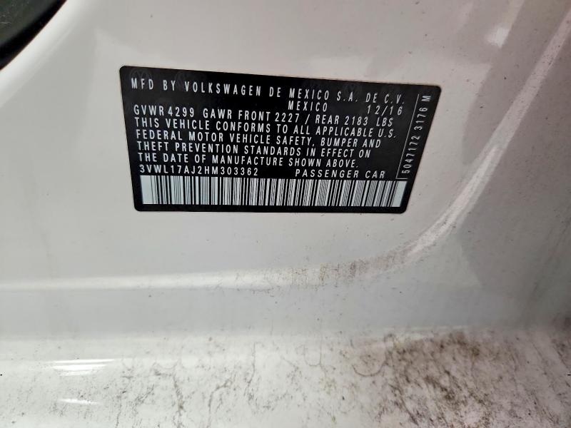 Продажа на аукционе авто 2017 Volkswagen Jetta, vin: 3VWL17AJ2HM303362, номер лота: 50702386