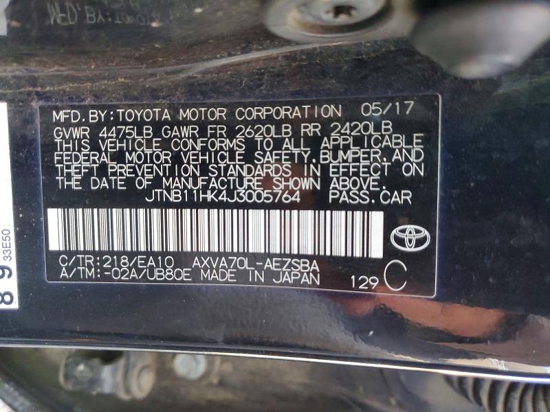 Aukcja sprzedaży 2018 Toyota Camry, vin: JTNB11HK4J3005764, numer aukcji: 49915936