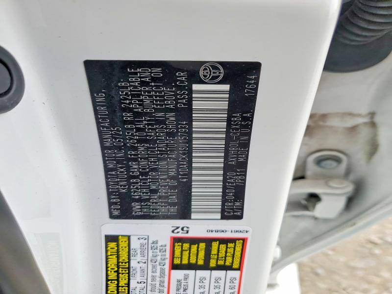 51521946 :رقم المزاد ، 4T1DAACK1SU157934 vin ، 2025 Toyota Camry مزاد بيع